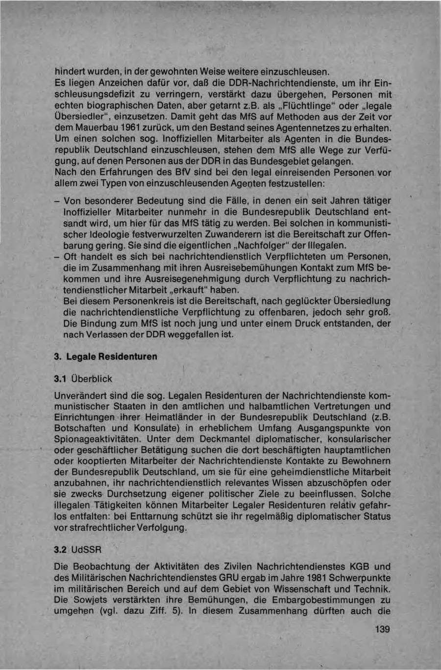 Seite 139 des Verfassungsschutzbericht 1981 Bund