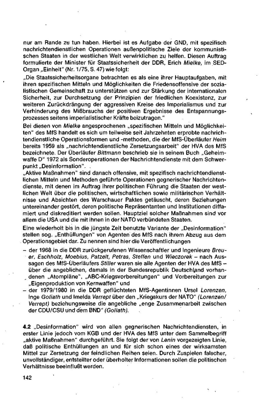 Seite 142 des Verfassungsschutzbericht 1981 Bund