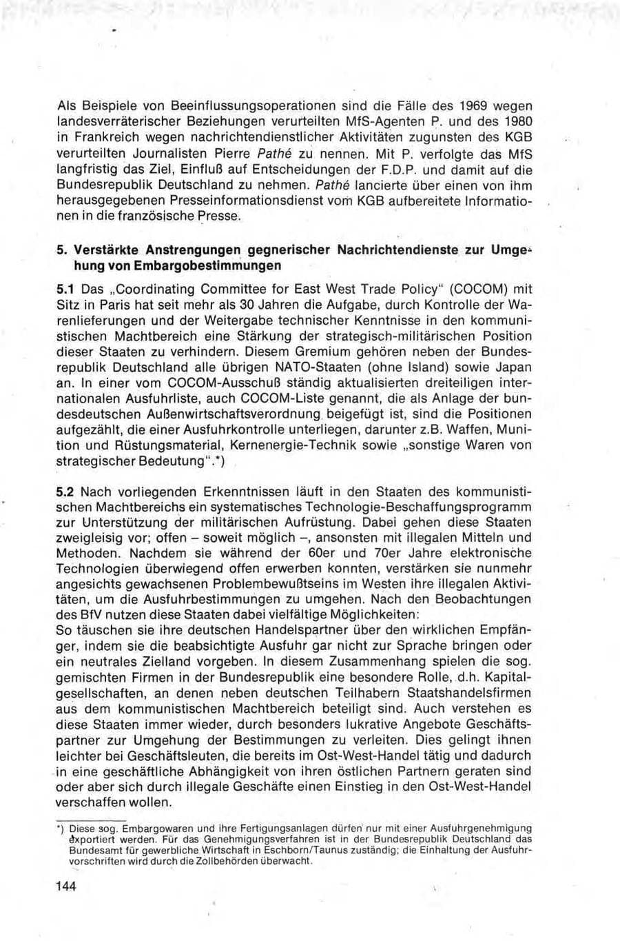 Seite 144 des Verfassungsschutzbericht 1981 Bund
