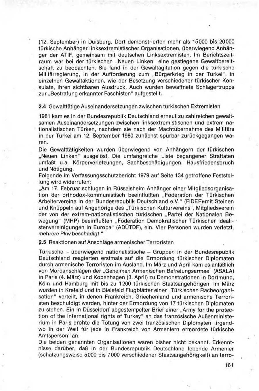 Seite 161 des Verfassungsschutzbericht 1981 Bund