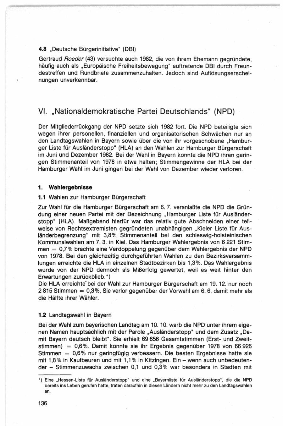 Seite 136 des Verfassungsschutzbericht 1982 Bund