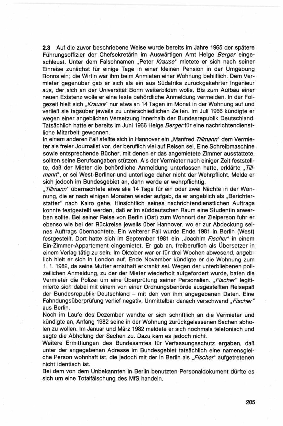 Seite 205 des Verfassungsschutzbericht 1982 Bund