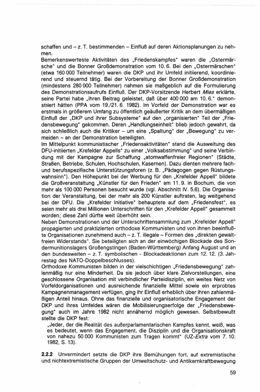 Seite 59 des Verfassungsschutzbericht 1982 Bund