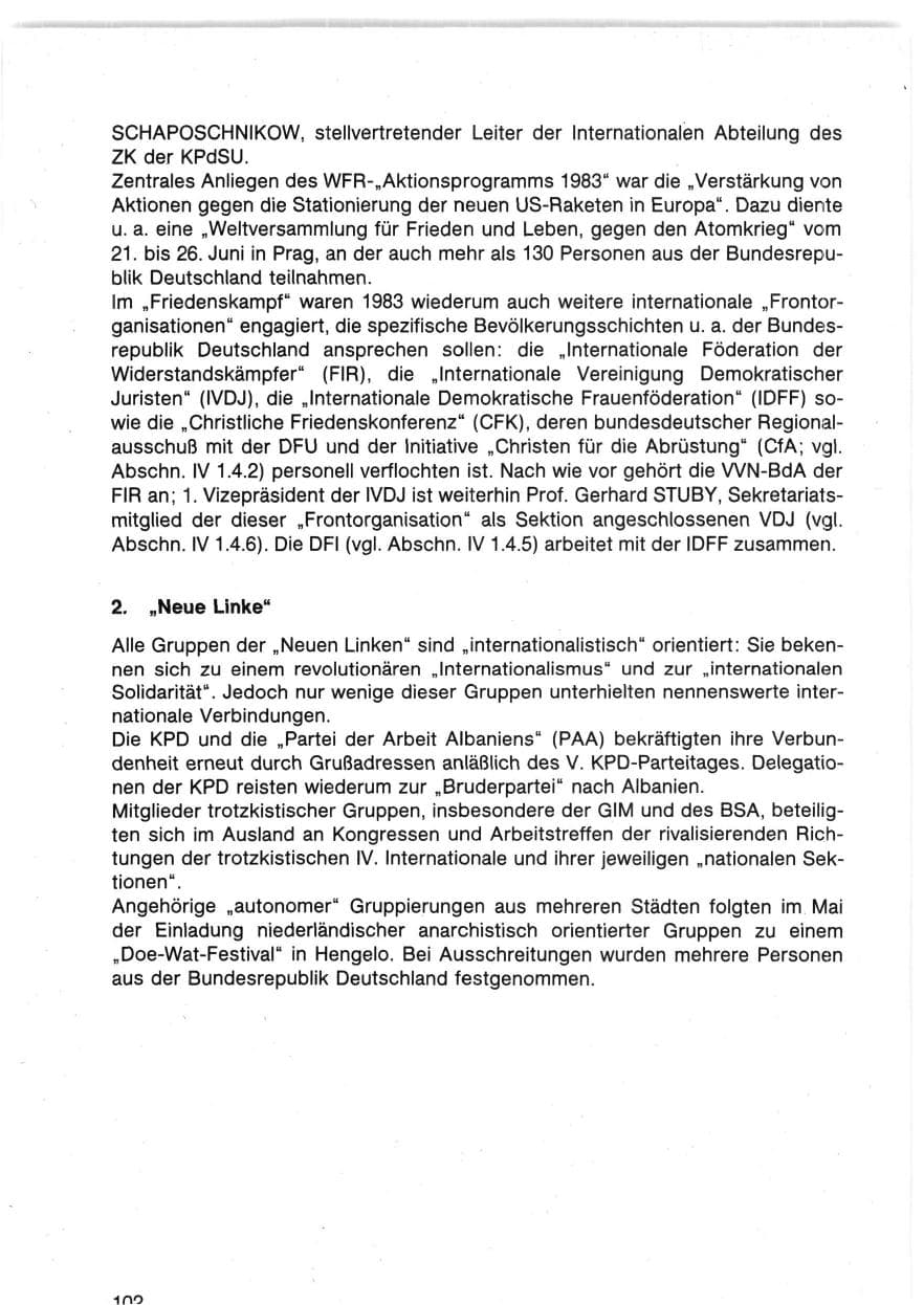 Seite 107 des Verfassungsschutzbericht 1983 Bund