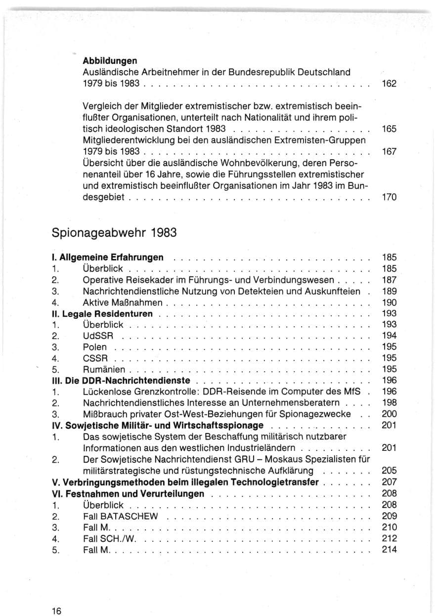 Seite 16 des Verfassungsschutzbericht 1983 Bund