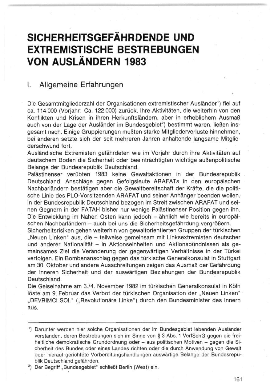 Seite 164 des Verfassungsschutzbericht 1983 Bund