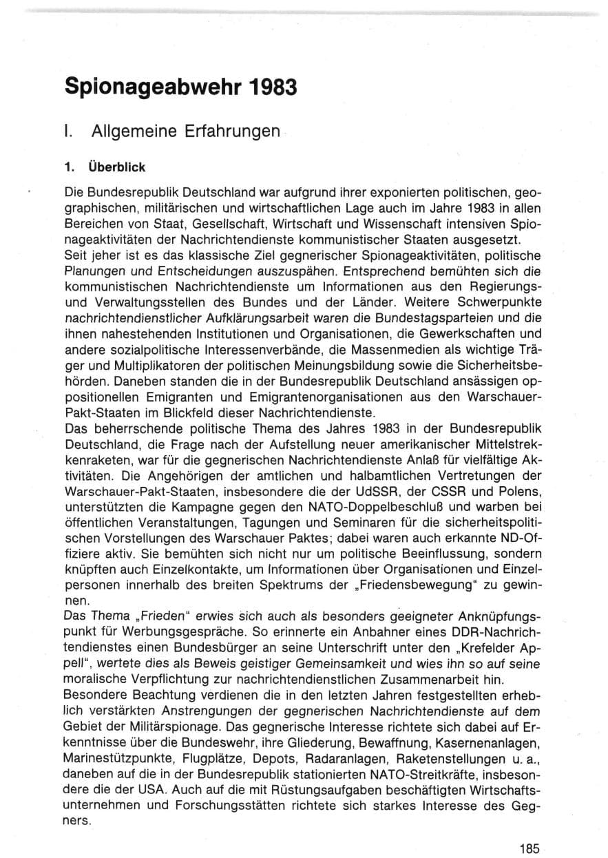 Seite 188 des Verfassungsschutzbericht 1983 Bund