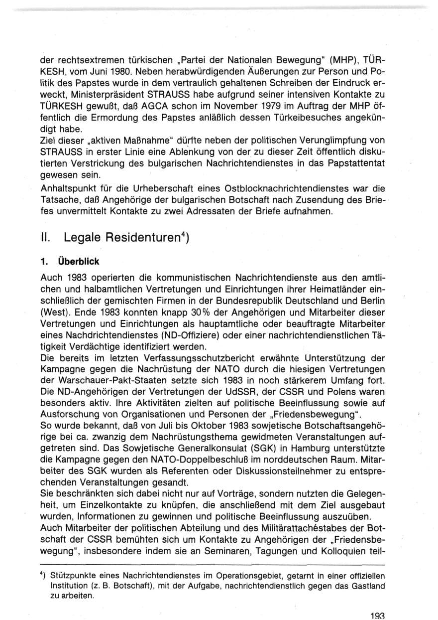 Seite 196 des Verfassungsschutzbericht 1983 Bund