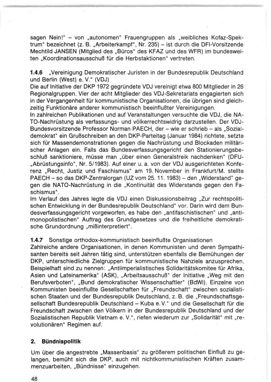 Seite 48 des Verfassungsschutzbericht 1983 Bund