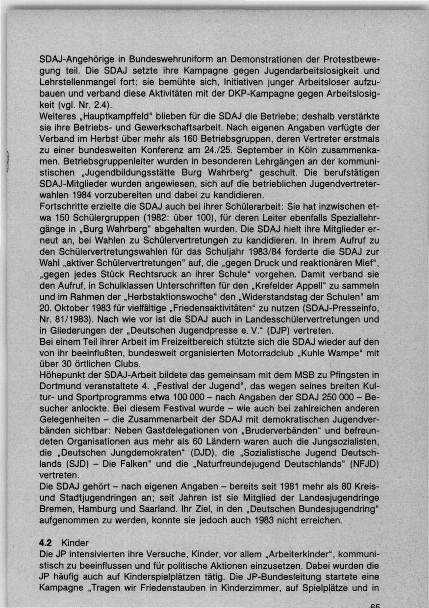 Seite 67 des Verfassungsschutzbericht 1983 Bund