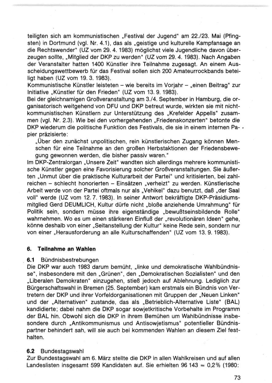 Seite 76 des Verfassungsschutzbericht 1983 Bund