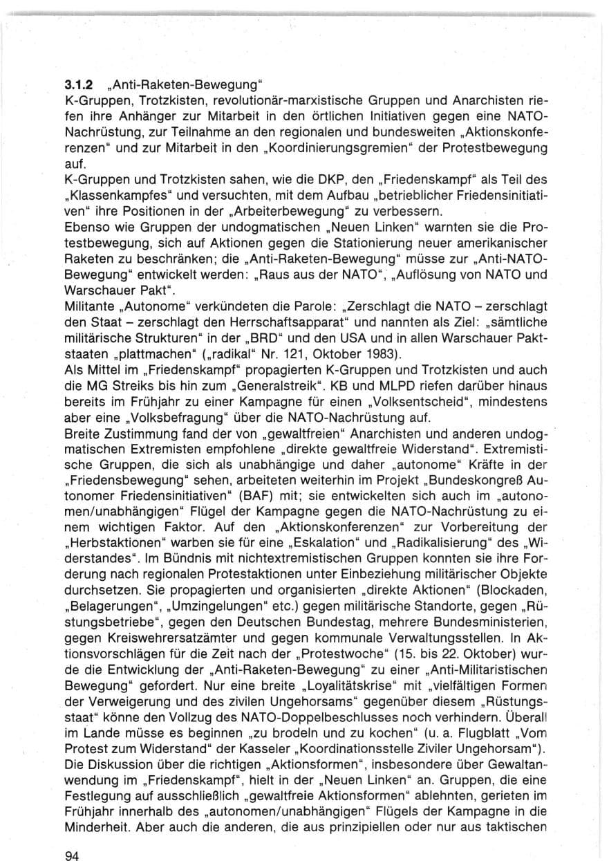 Seite 98 des Verfassungsschutzbericht 1983 Bund