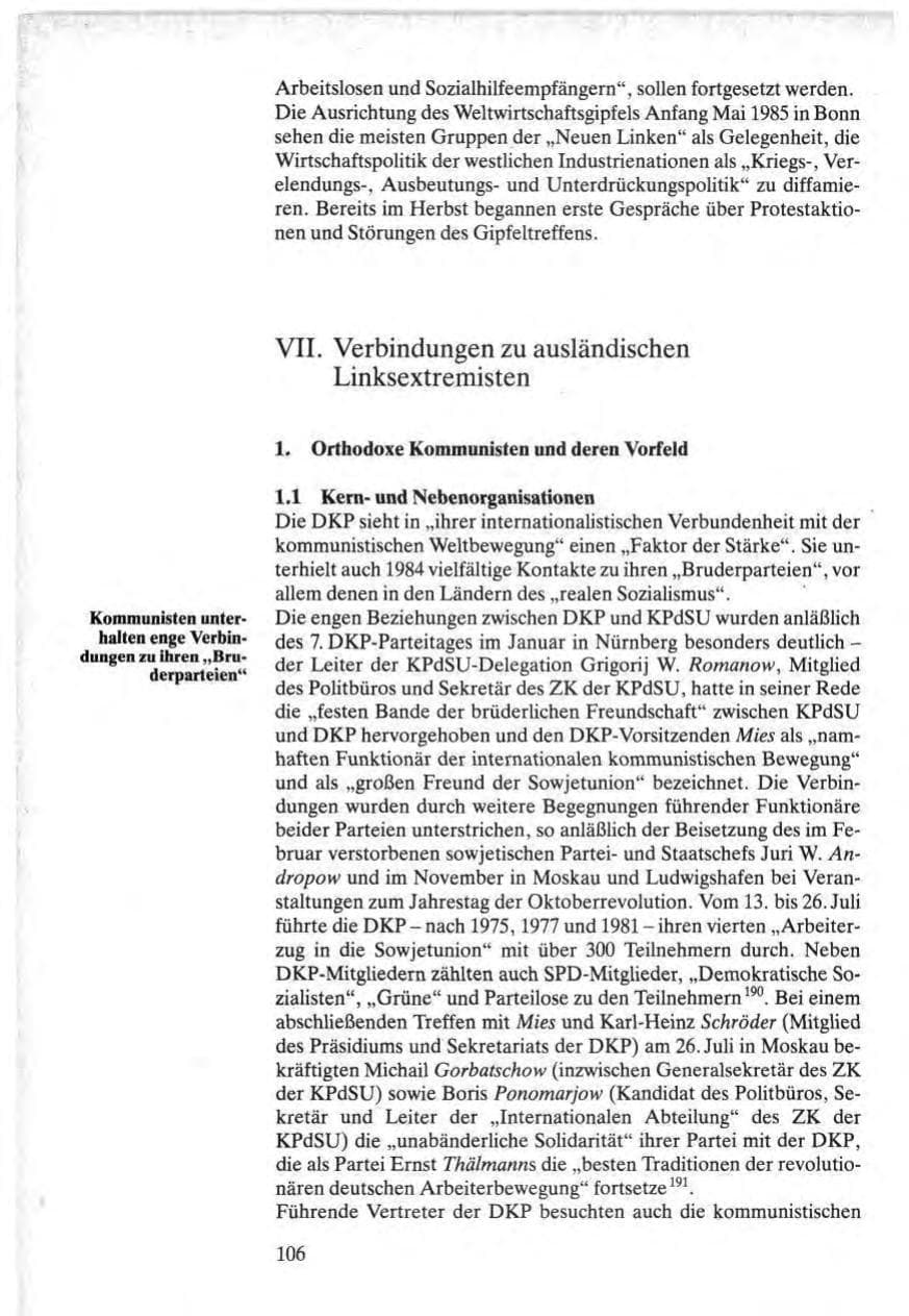 Seite 104 des Verfassungsschutzbericht 1984 Bund