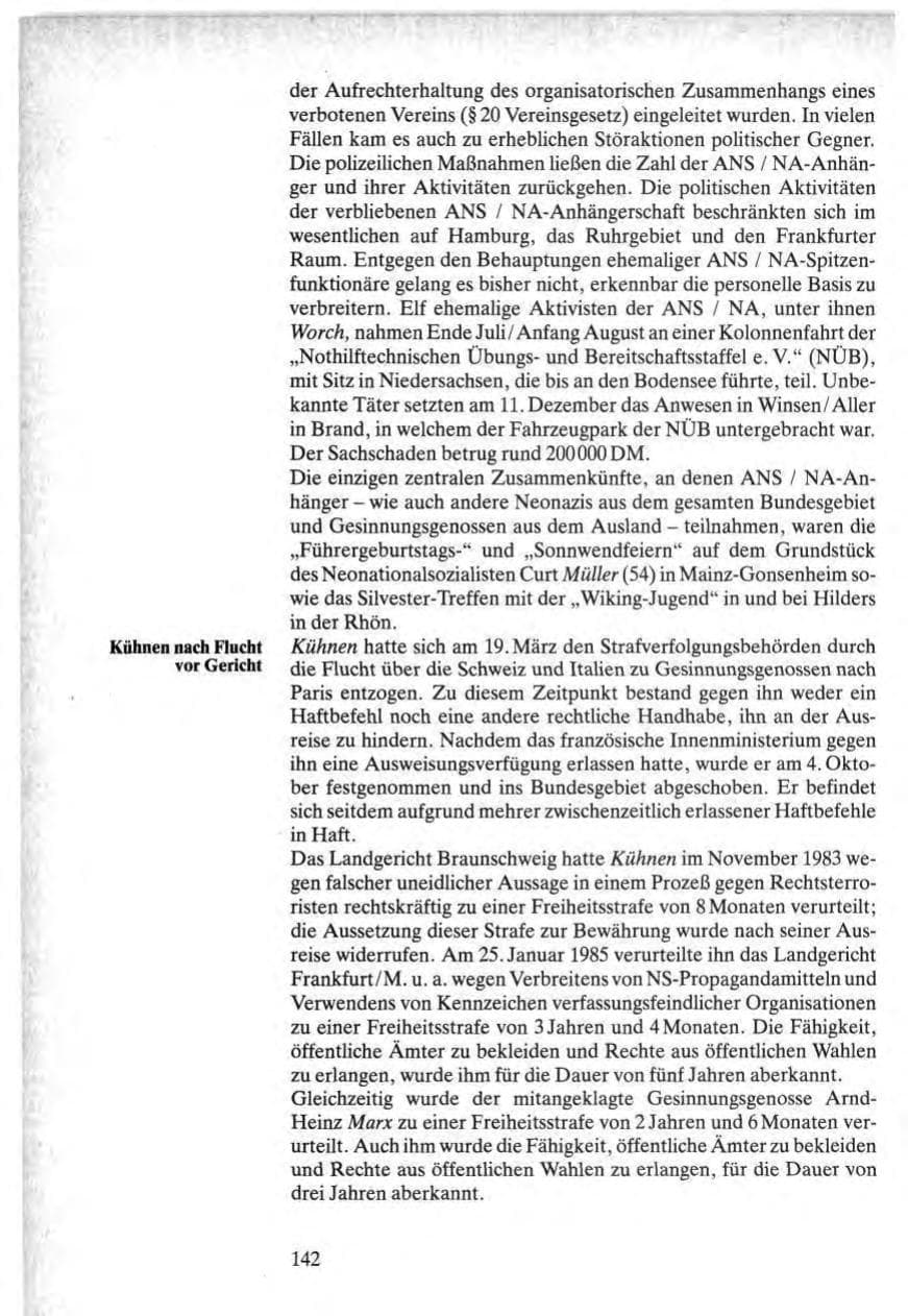 Seite 140 des Verfassungsschutzbericht 1984 Bund