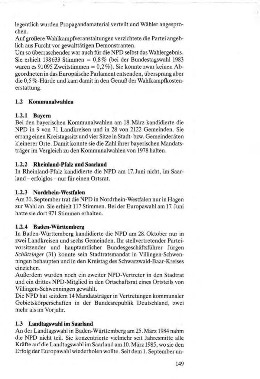 Seite 147 des Verfassungsschutzbericht 1984 Bund