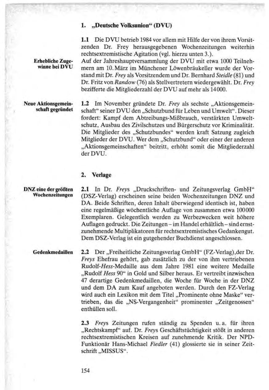 Seite 152 des Verfassungsschutzbericht 1984 Bund