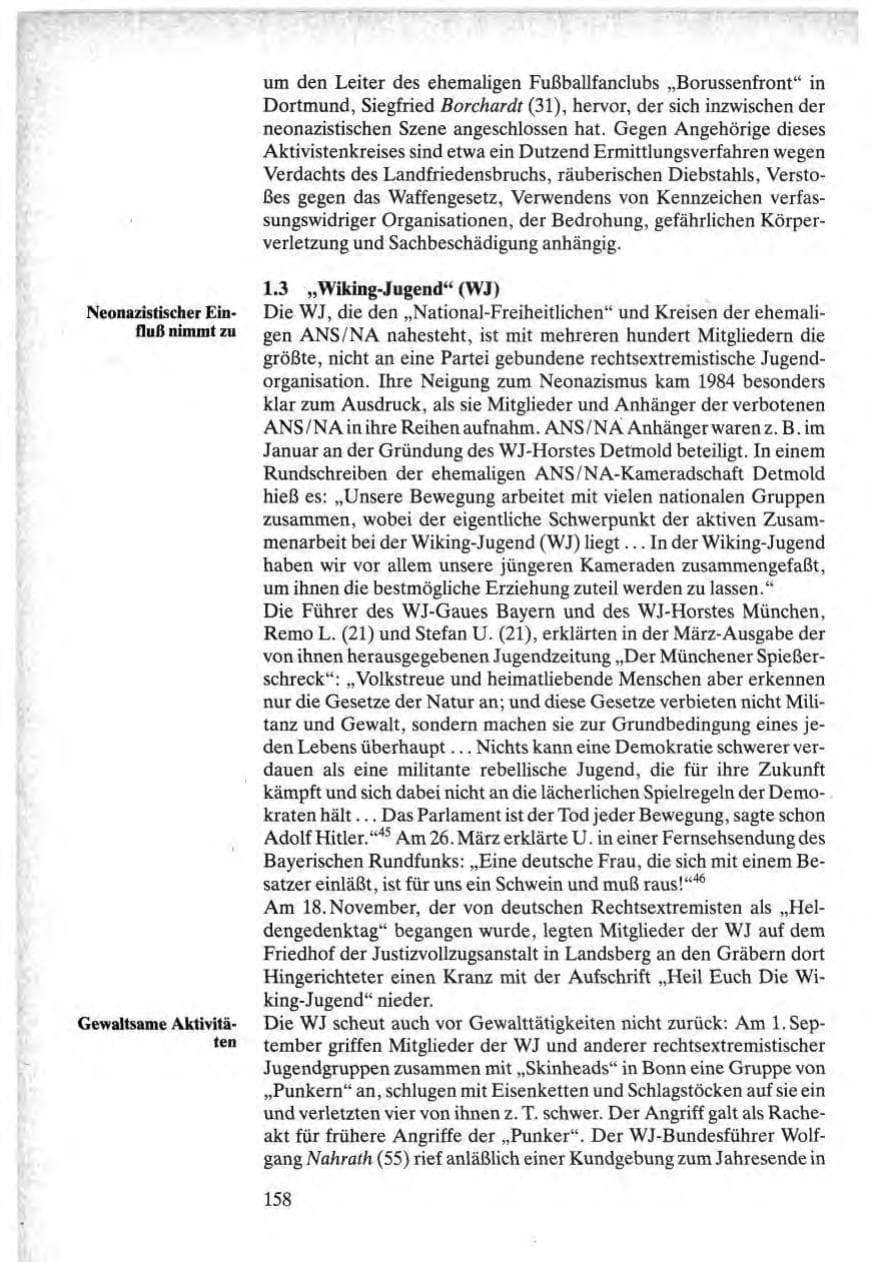 Seite 156 des Verfassungsschutzbericht 1984 Bund