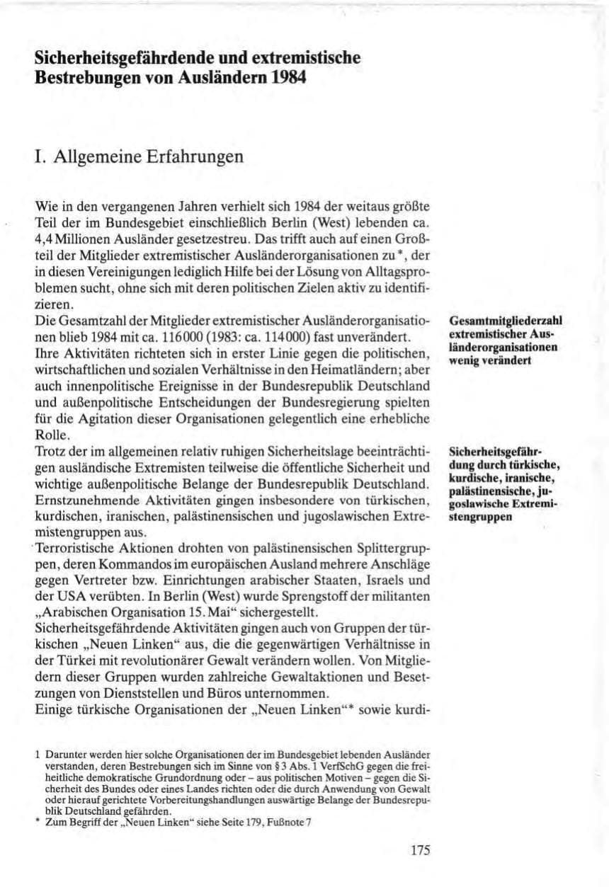 Seite 173 des Verfassungsschutzbericht 1984 Bund