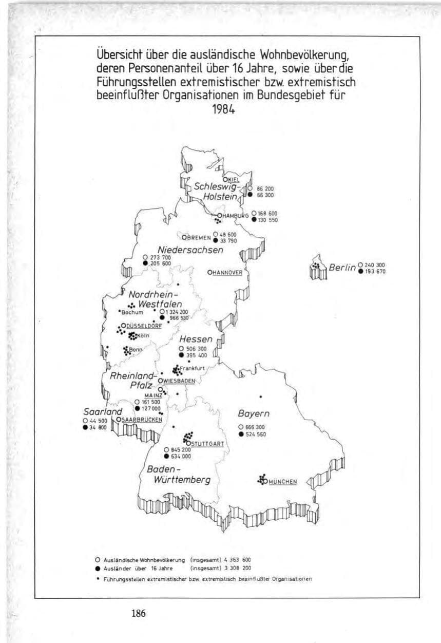 Seite 184 des Verfassungsschutzbericht 1984 Bund