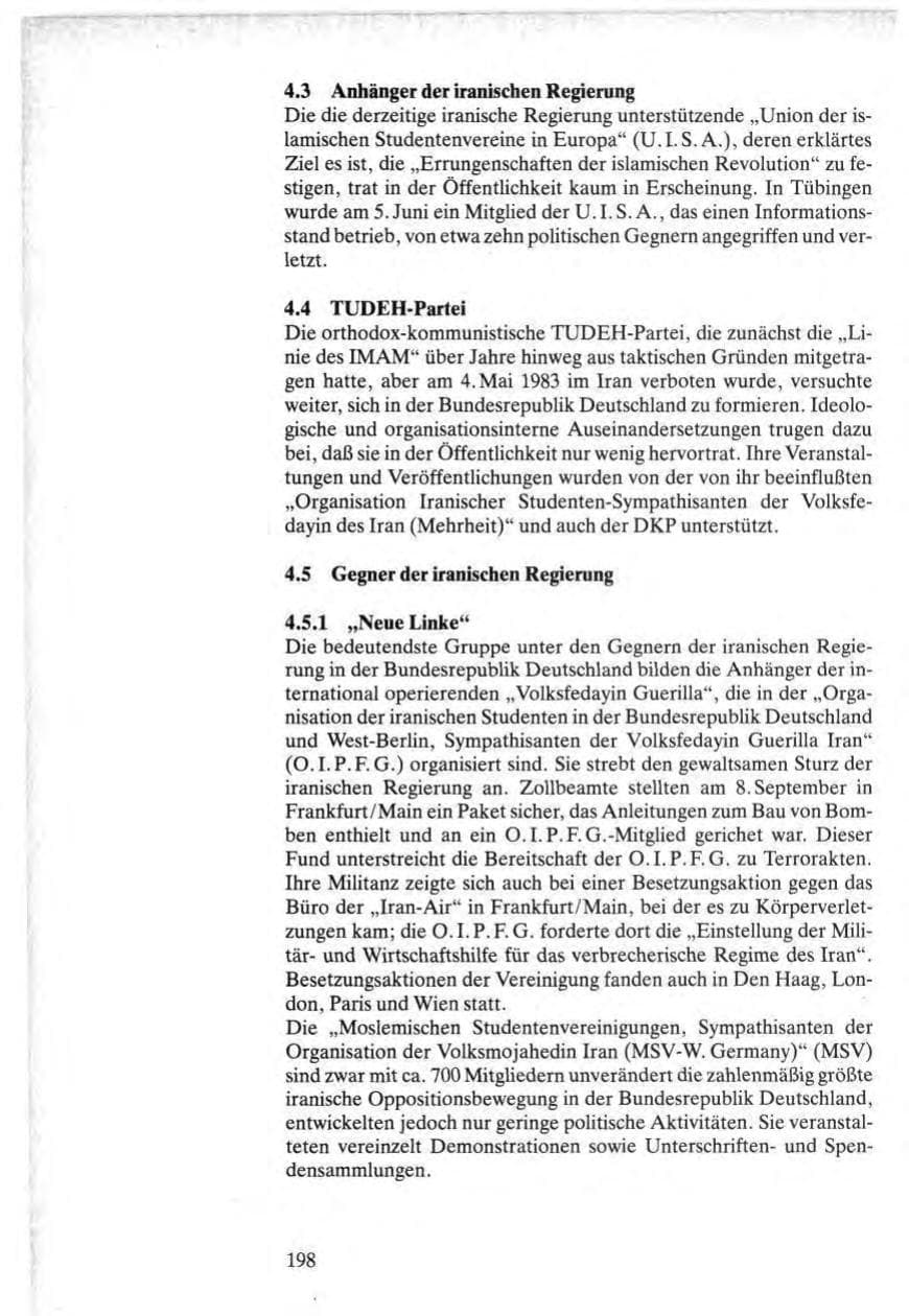 Seite 196 des Verfassungsschutzbericht 1984 Bund