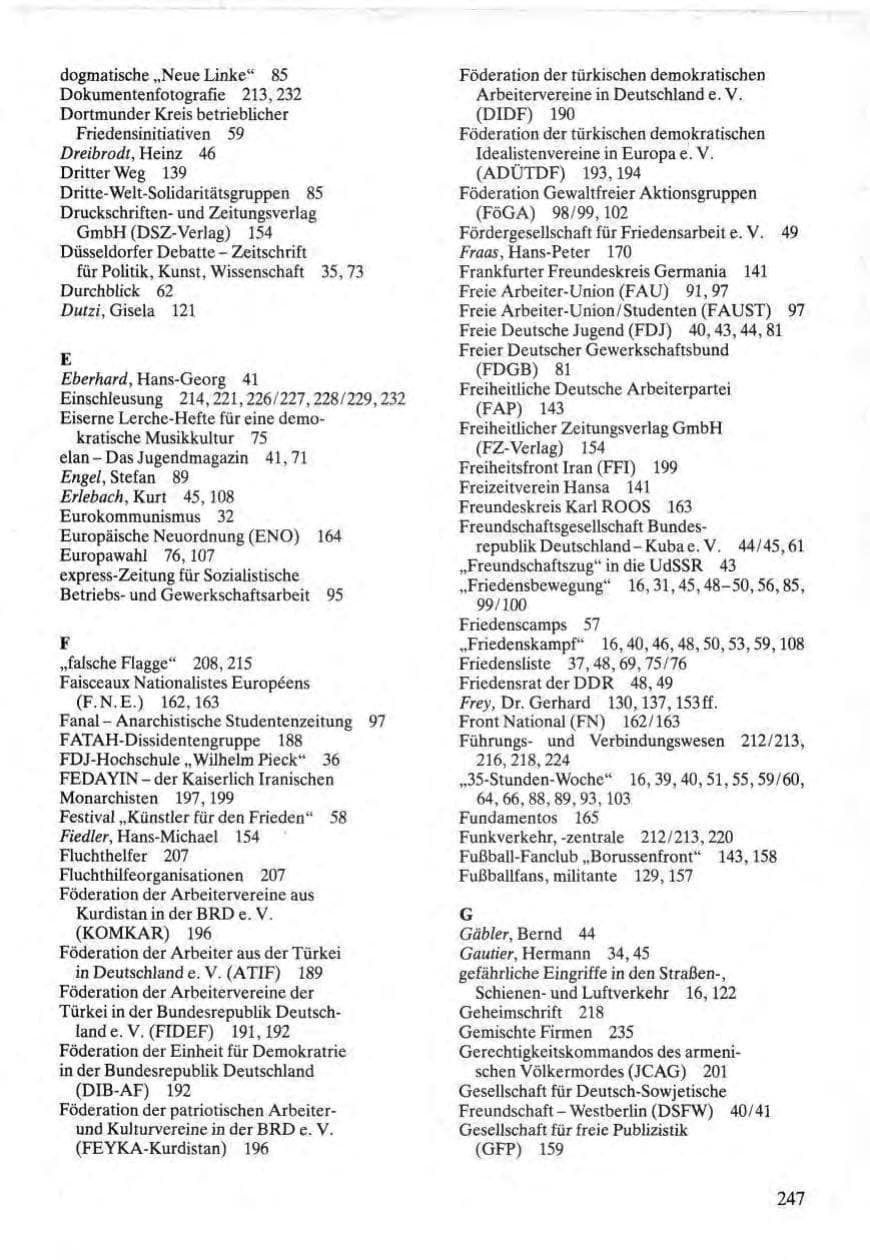 Seite 245 des Verfassungsschutzbericht 1984 Bund