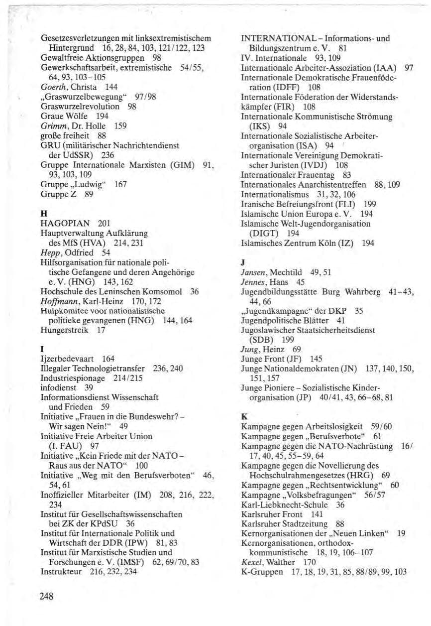 Seite 246 des Verfassungsschutzbericht 1984 Bund