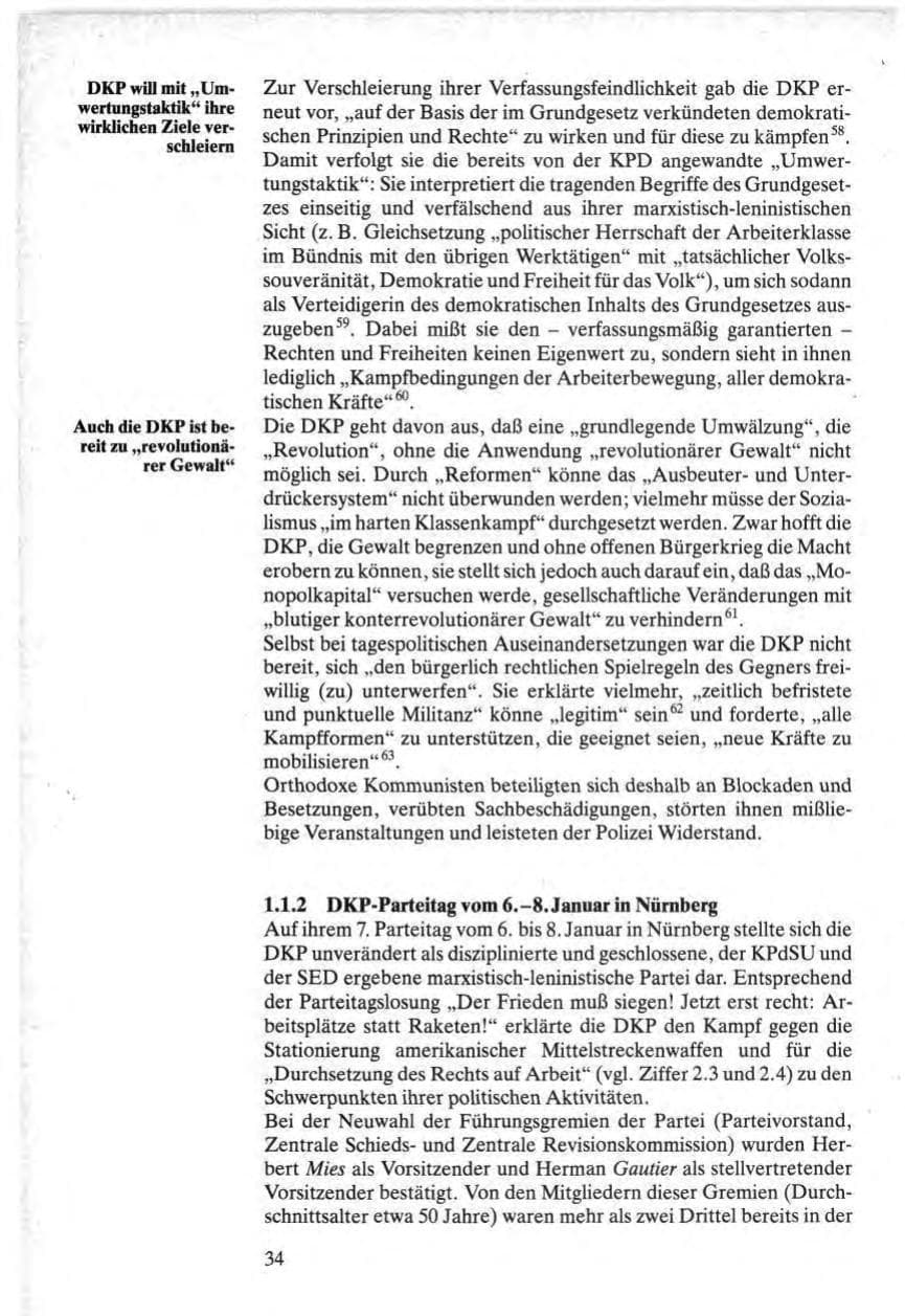 Seite 34 des Verfassungsschutzbericht 1984 Bund