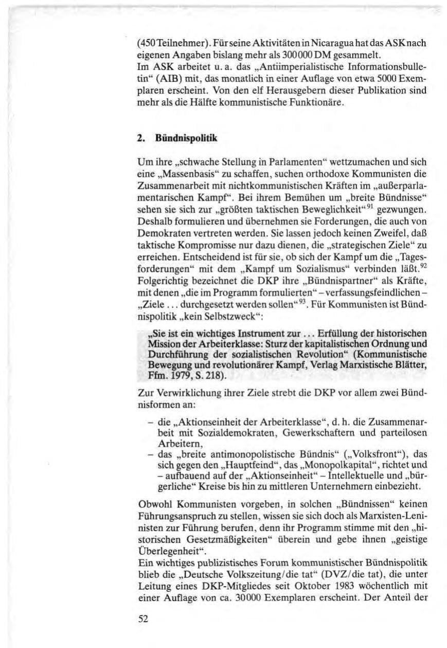 Seite 52 des Verfassungsschutzbericht 1984 Bund