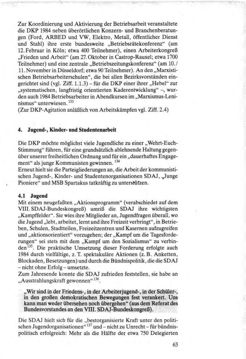 Seite 63 des Verfassungsschutzbericht 1984 Bund