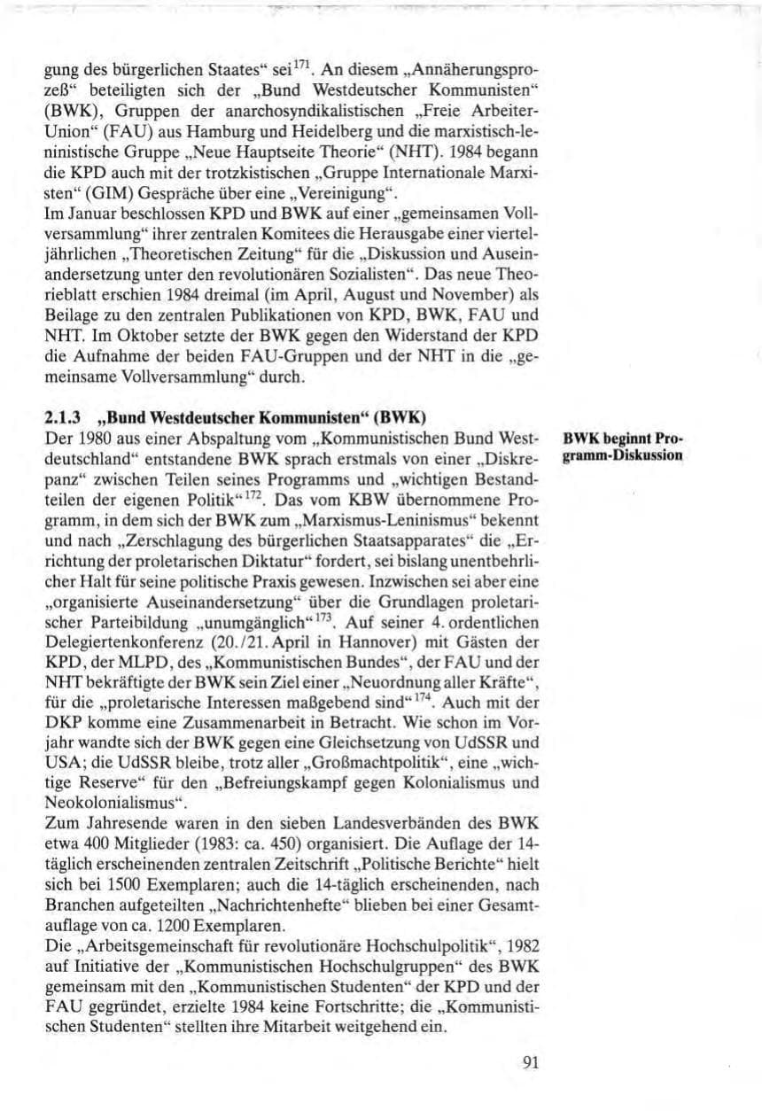 Seite 91 des Verfassungsschutzbericht 1984 Bund