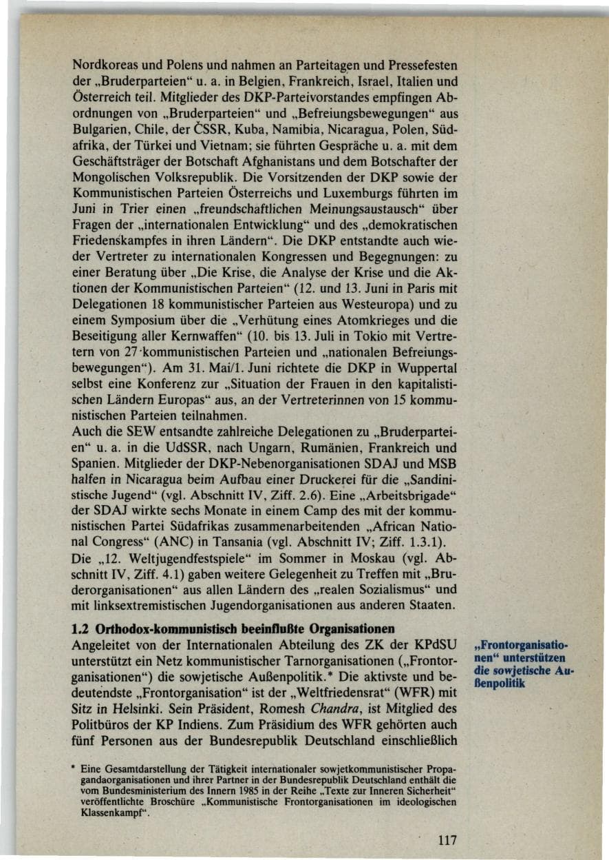 Seite 117 des Verfassungsschutzbericht 1985 Bund