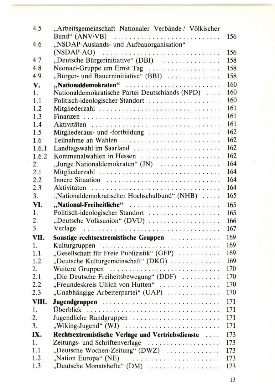 Seite 13 des Verfassungsschutzbericht 1985 Bund