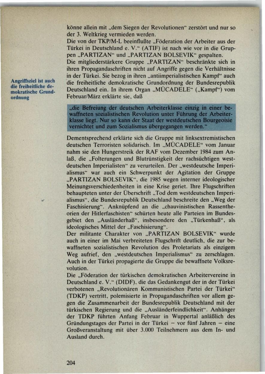 Seite 202 des Verfassungsschutzbericht 1985 Bund