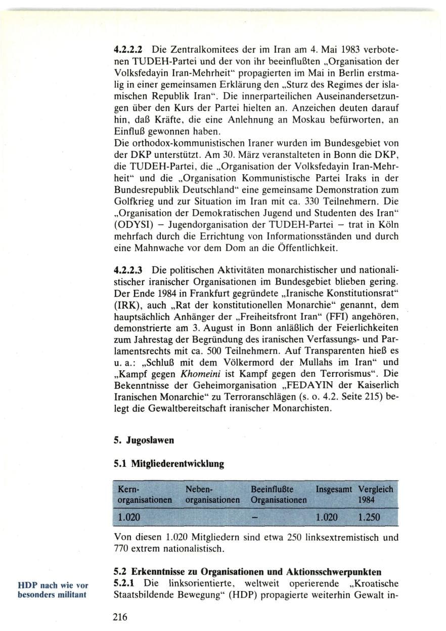 Seite 214 des Verfassungsschutzbericht 1985 Bund