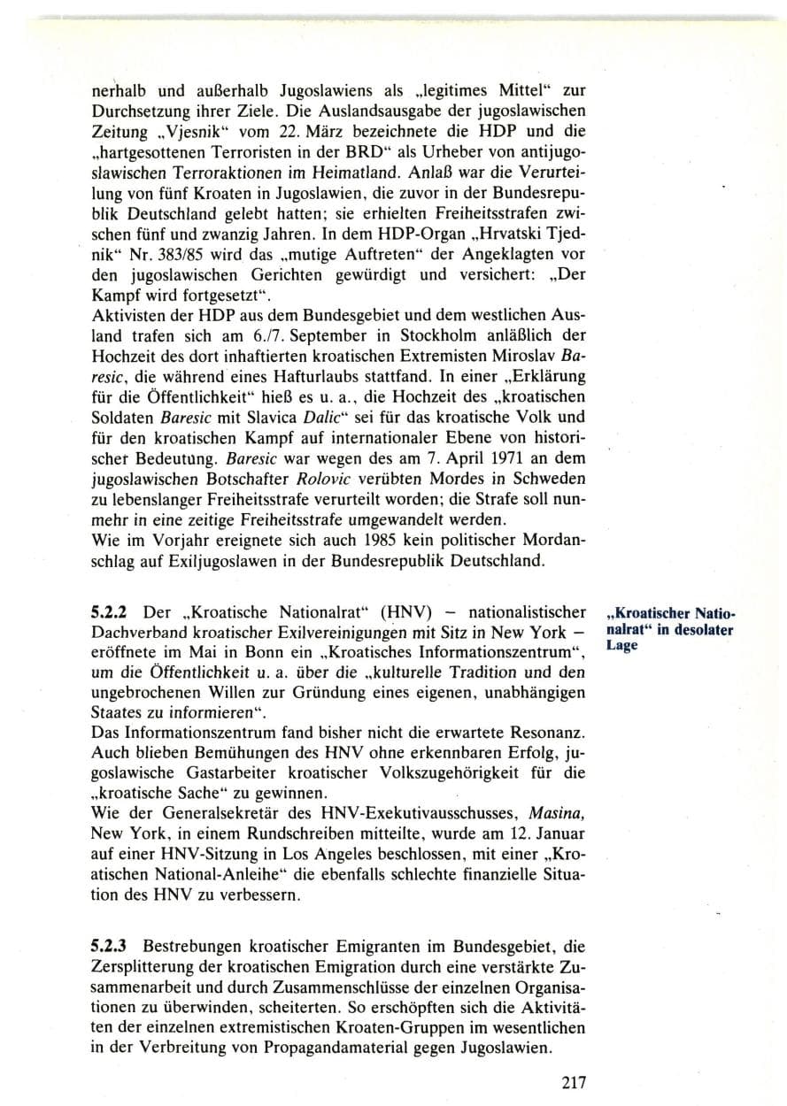Seite 215 des Verfassungsschutzbericht 1985 Bund