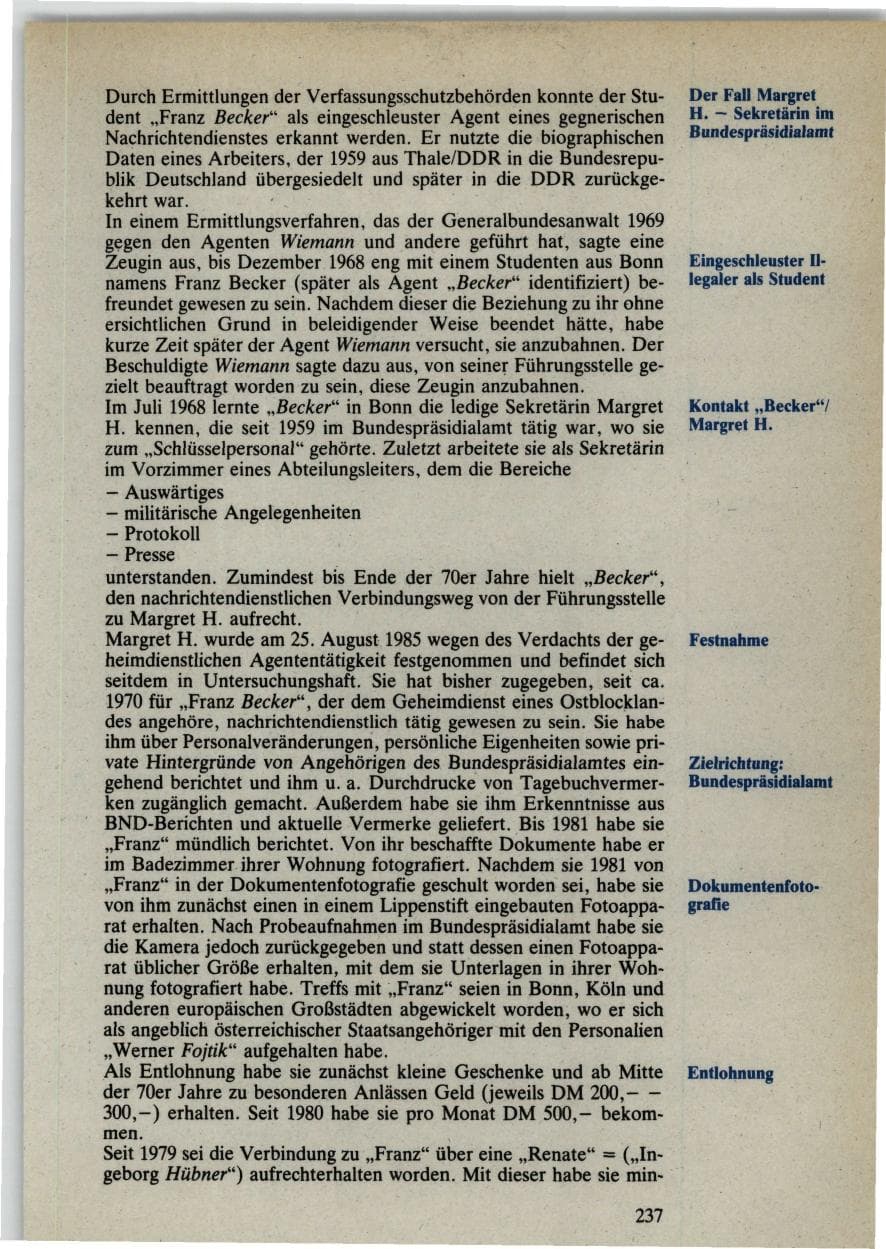 Seite 235 des Verfassungsschutzbericht 1985 Bund