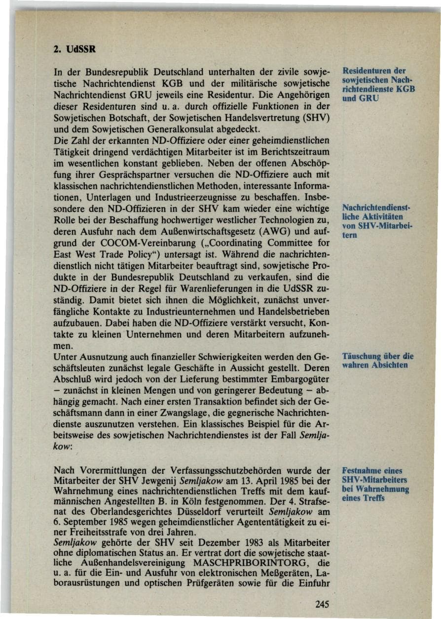 Seite 243 des Verfassungsschutzbericht 1985 Bund