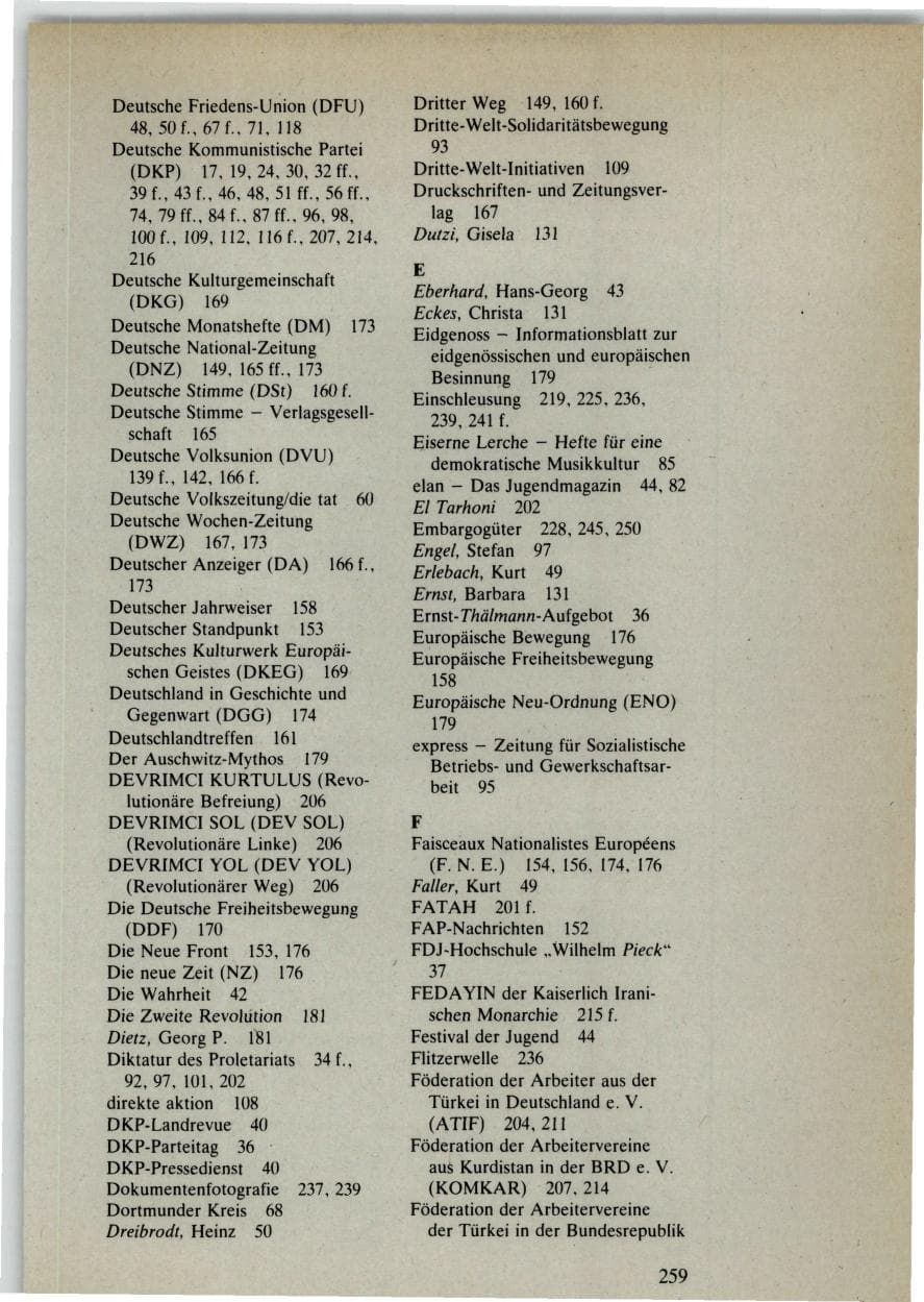 Seite 257 des Verfassungsschutzbericht 1985 Bund