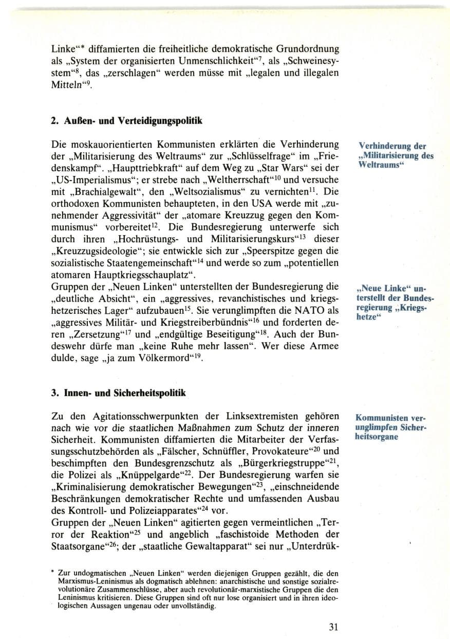 Seite 31 des Verfassungsschutzbericht 1985 Bund