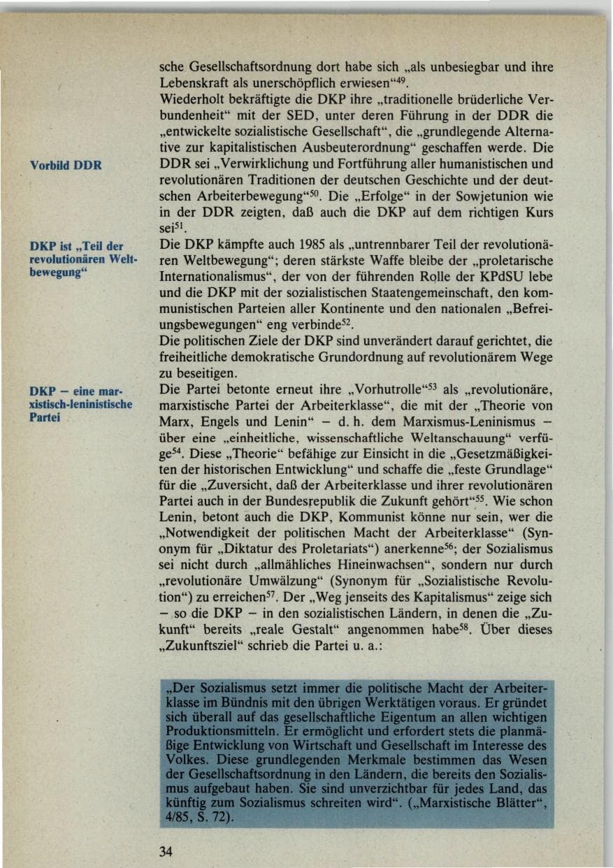 Seite 34 des Verfassungsschutzbericht 1985 Bund