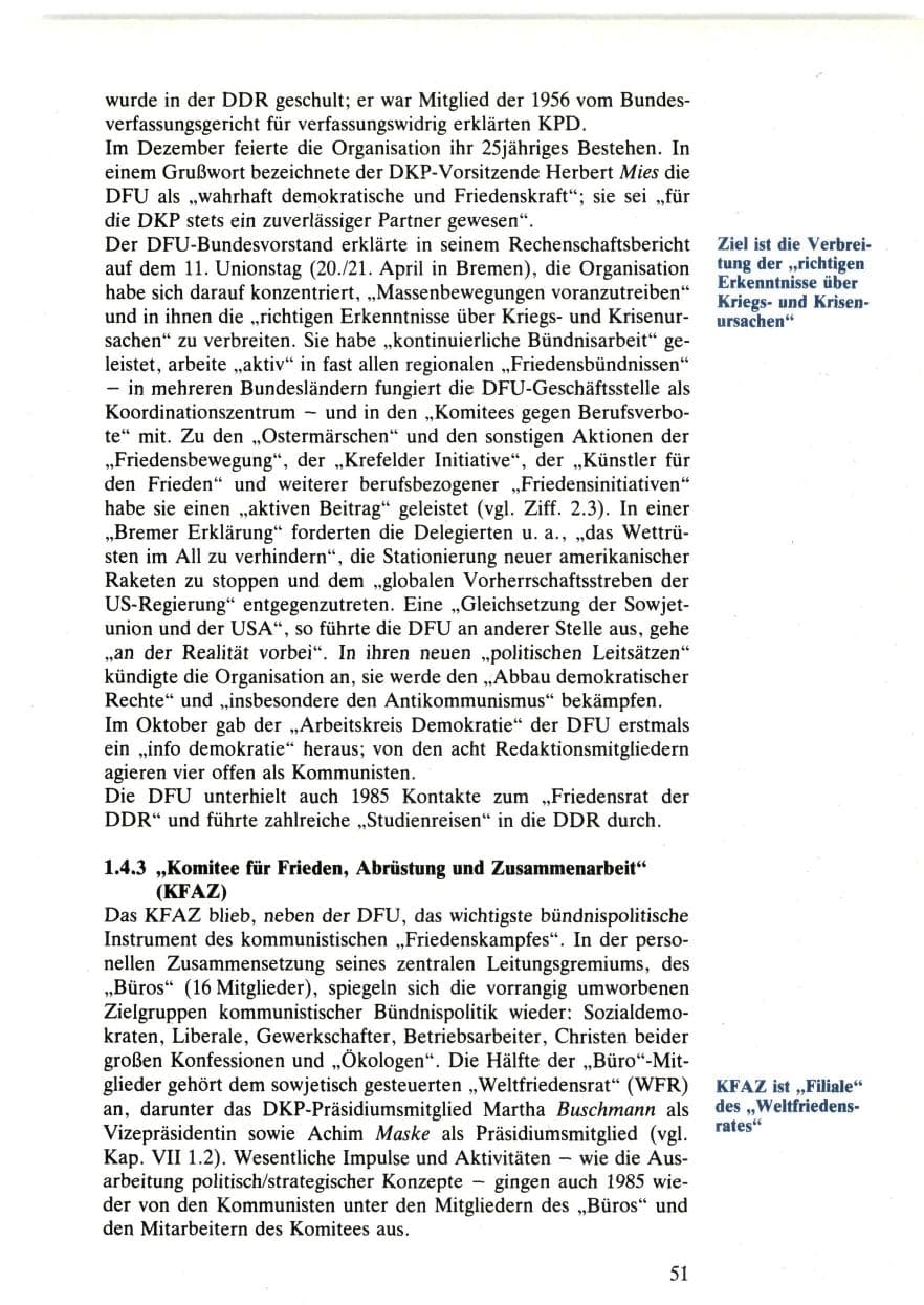 Seite 51 des Verfassungsschutzbericht 1985 Bund