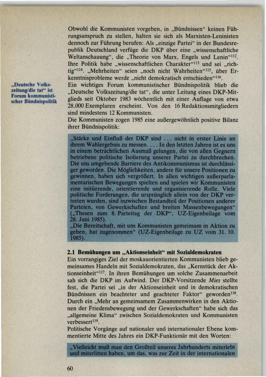 Seite 60 des Verfassungsschutzbericht 1985 Bund