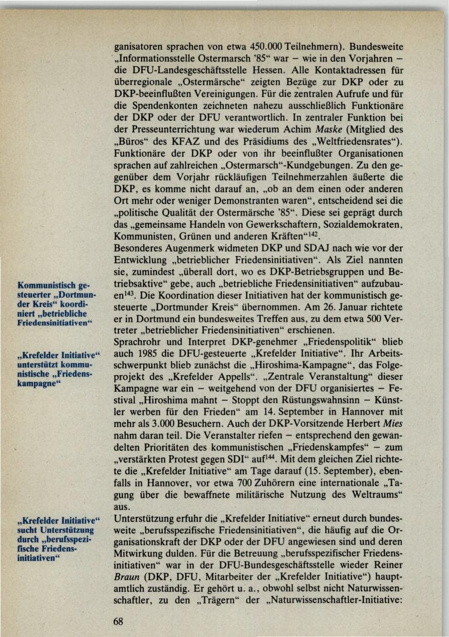 Seite 68 des Verfassungsschutzbericht 1985 Bund