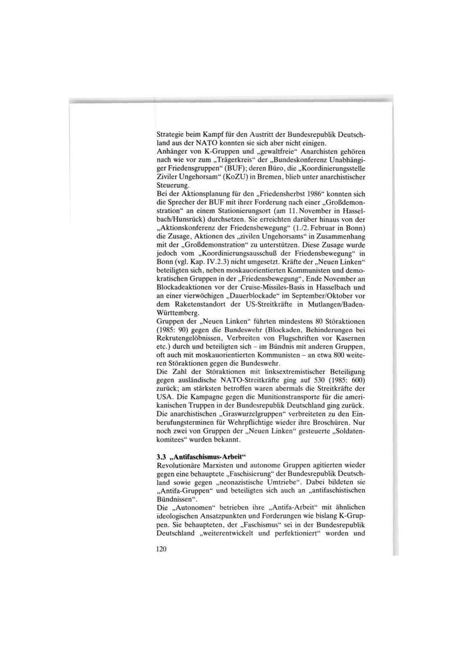 Seite 120 des Verfassungsschutzbericht 1986 Bund