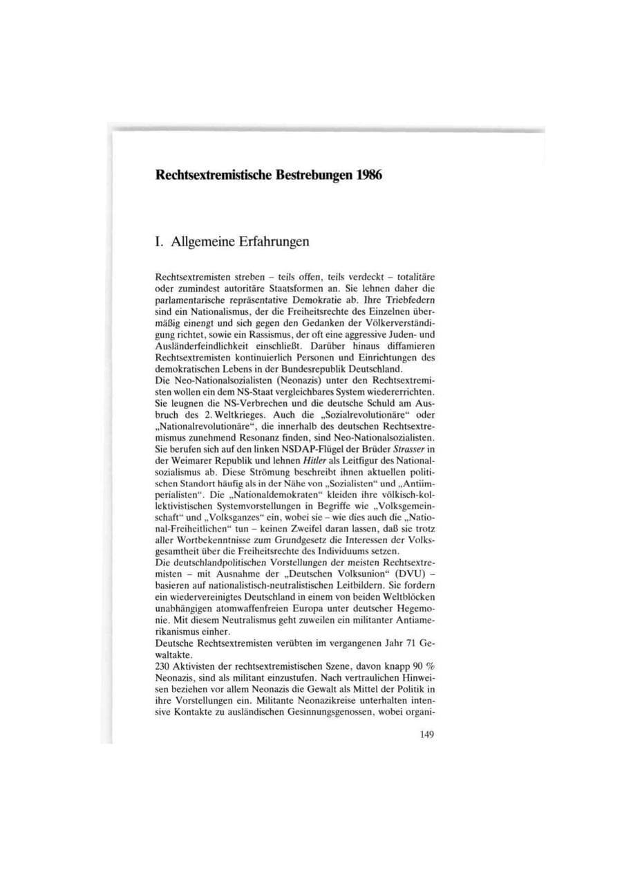 Seite 149 des Verfassungsschutzbericht 1986 Bund