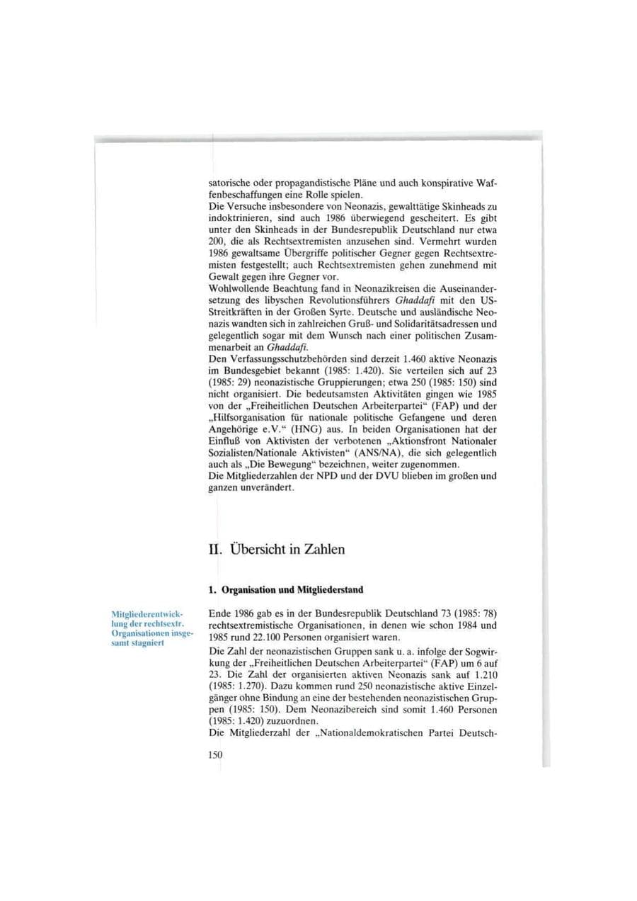 Seite 150 des Verfassungsschutzbericht 1986 Bund