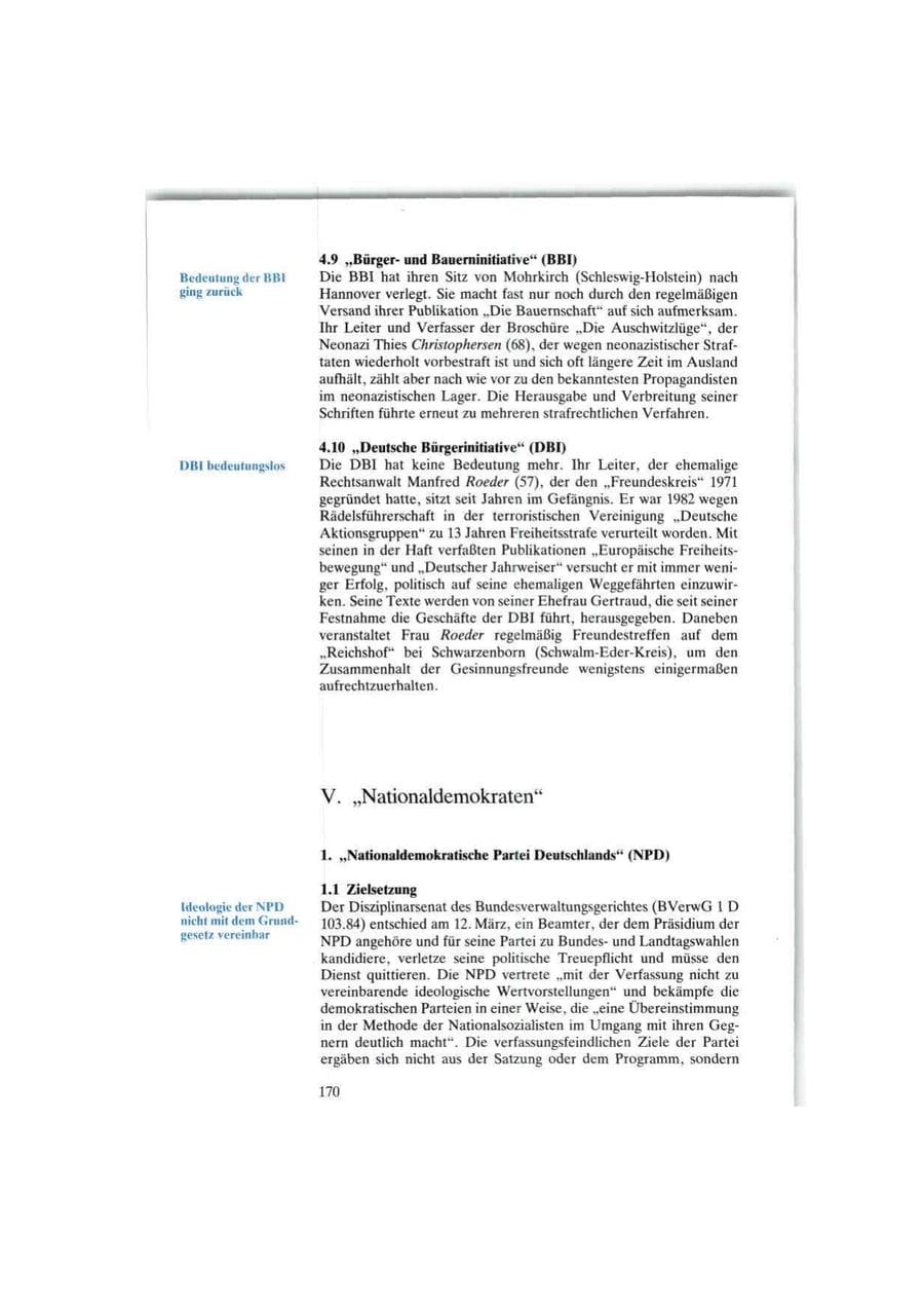 Seite 170 des Verfassungsschutzbericht 1986 Bund