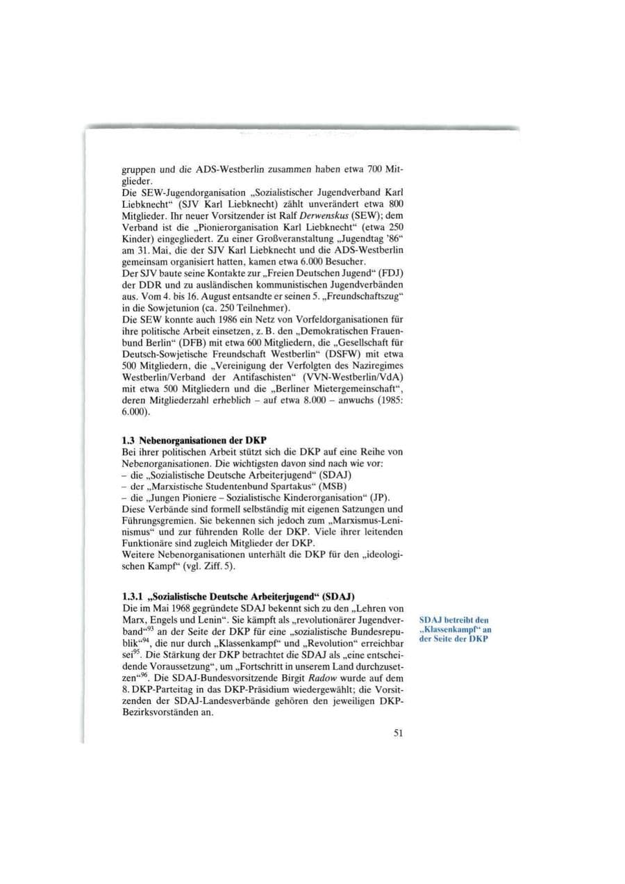 Seite 51 des Verfassungsschutzbericht 1986 Bund