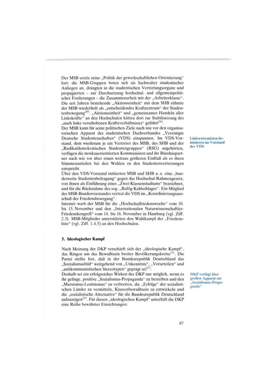Seite 87 des Verfassungsschutzbericht 1986 Bund