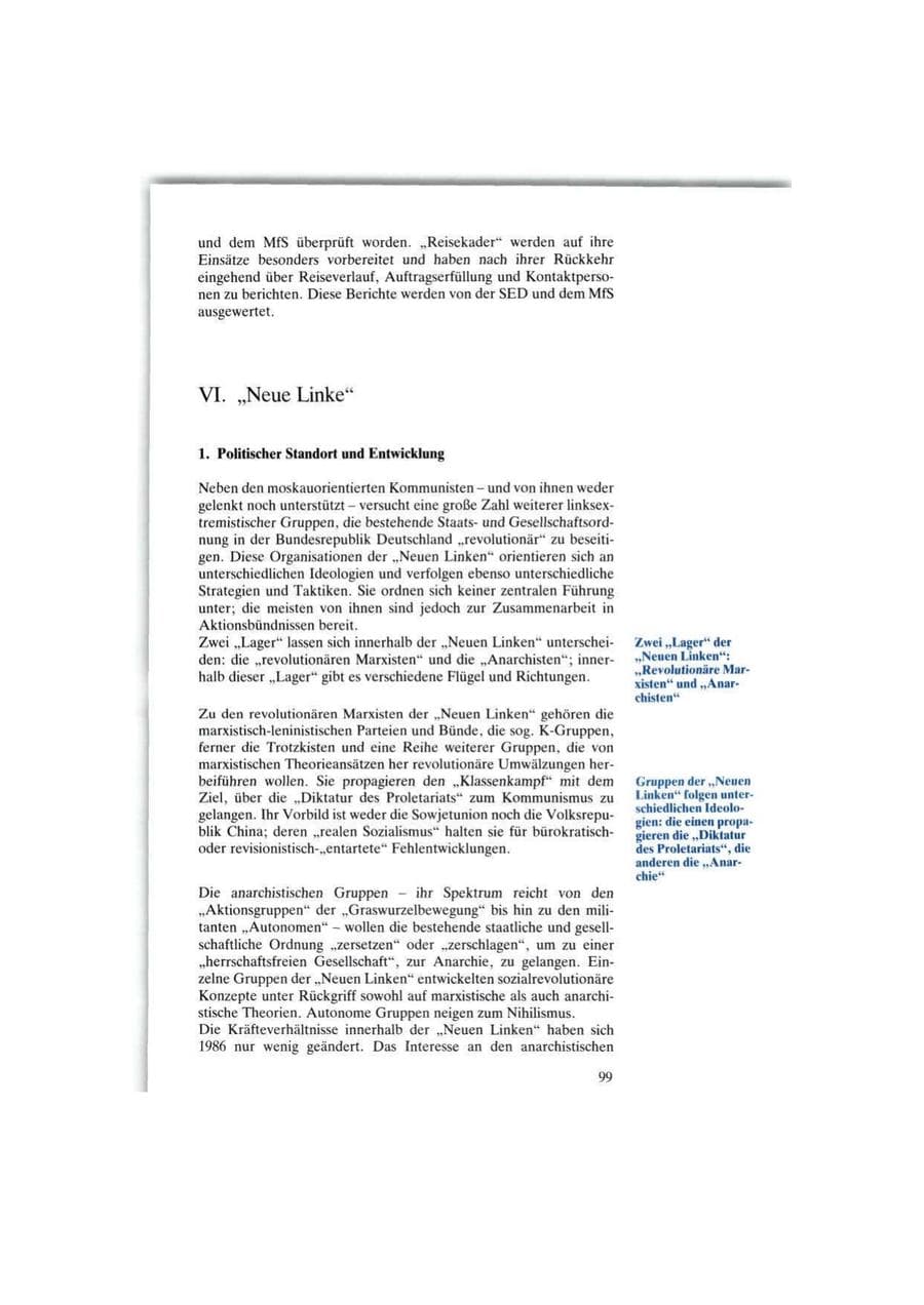 Seite 99 des Verfassungsschutzbericht 1986 Bund